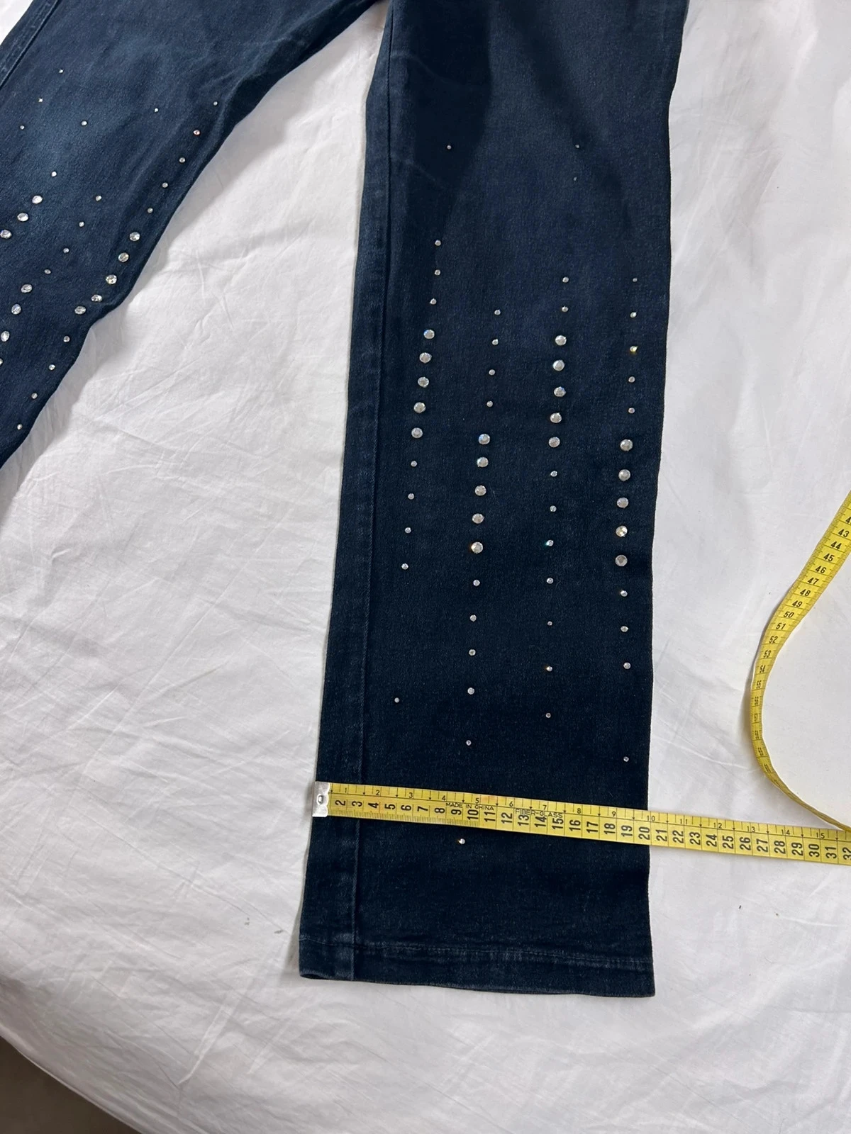 Jean negro recto con strass vintage bianca maria caselli talla 44 – photo 7